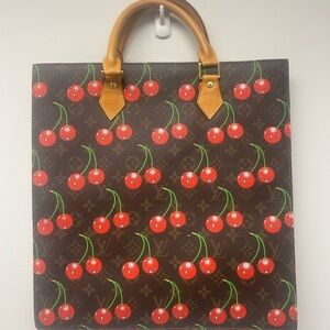Designer Cherry Print Tote Bag